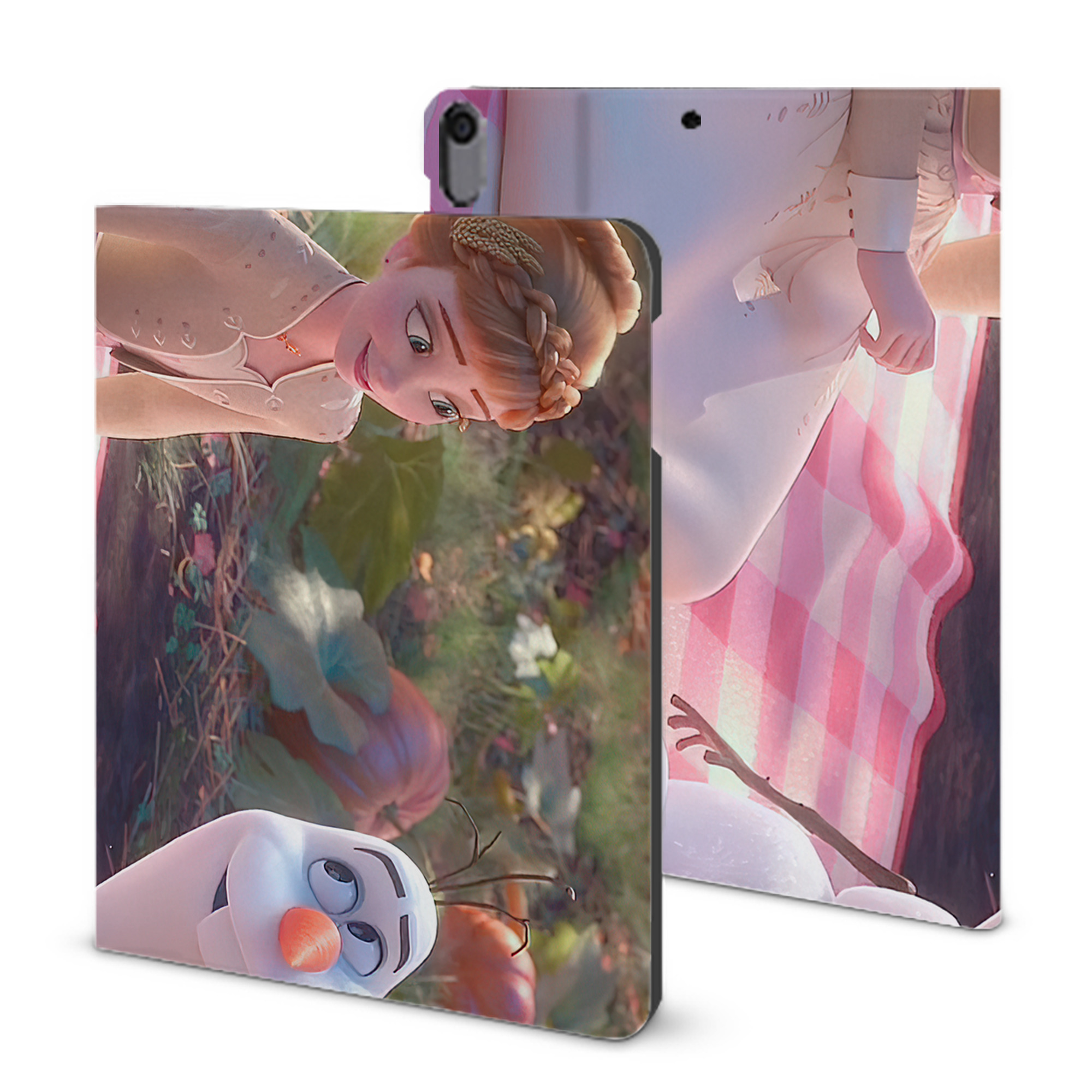 （画像用） アナと雪の女王 アンナ エルサ Frozen Anna Elsa IPad ケース ブック型 PUレザー TPU 耐衝撃 軽量 薄型 ペン収納なし 全面保護 IPad 各モデル対応